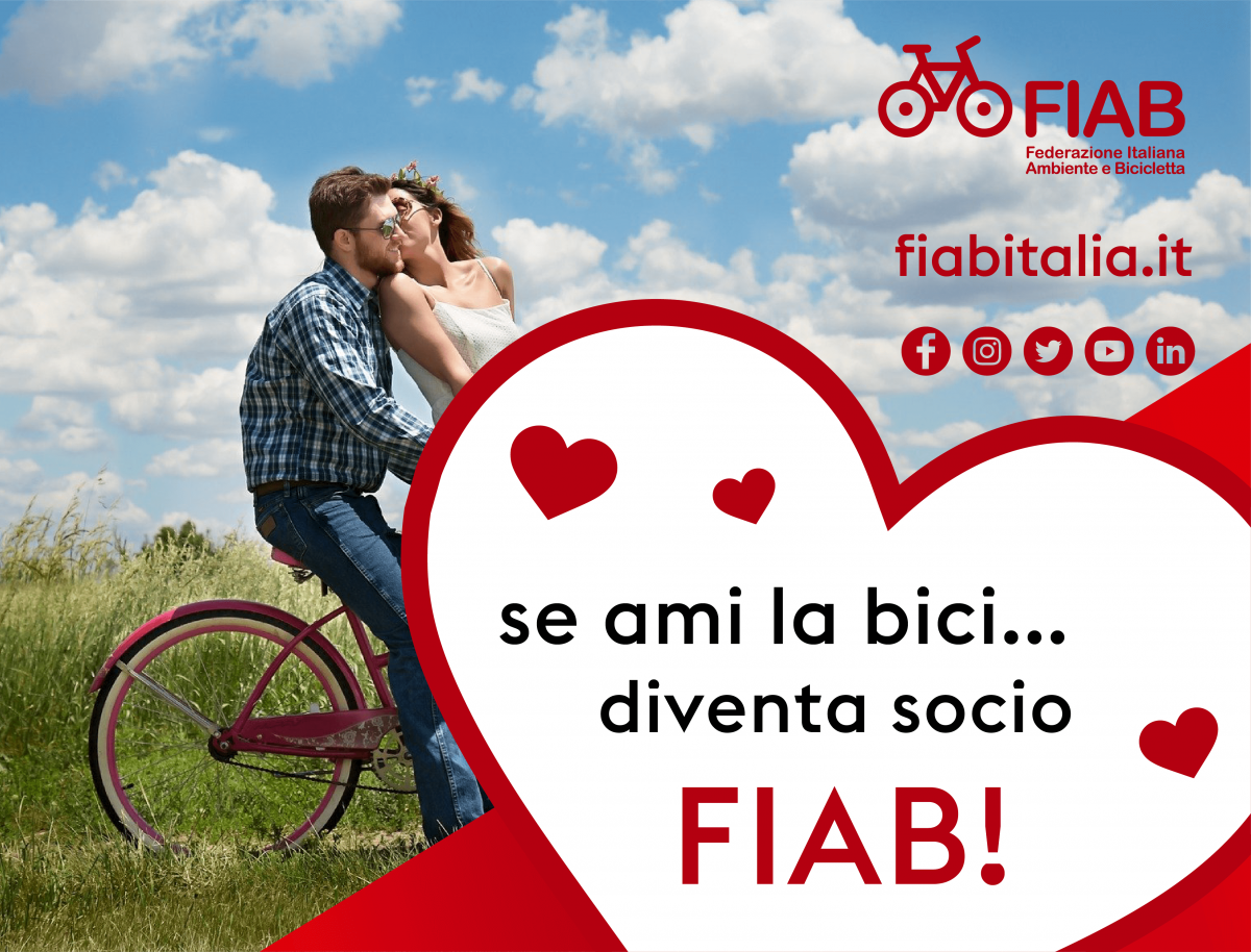 FIAB Campagna SanValentino 2022 SeAmiLaBiciDiventaSocio FB-Post