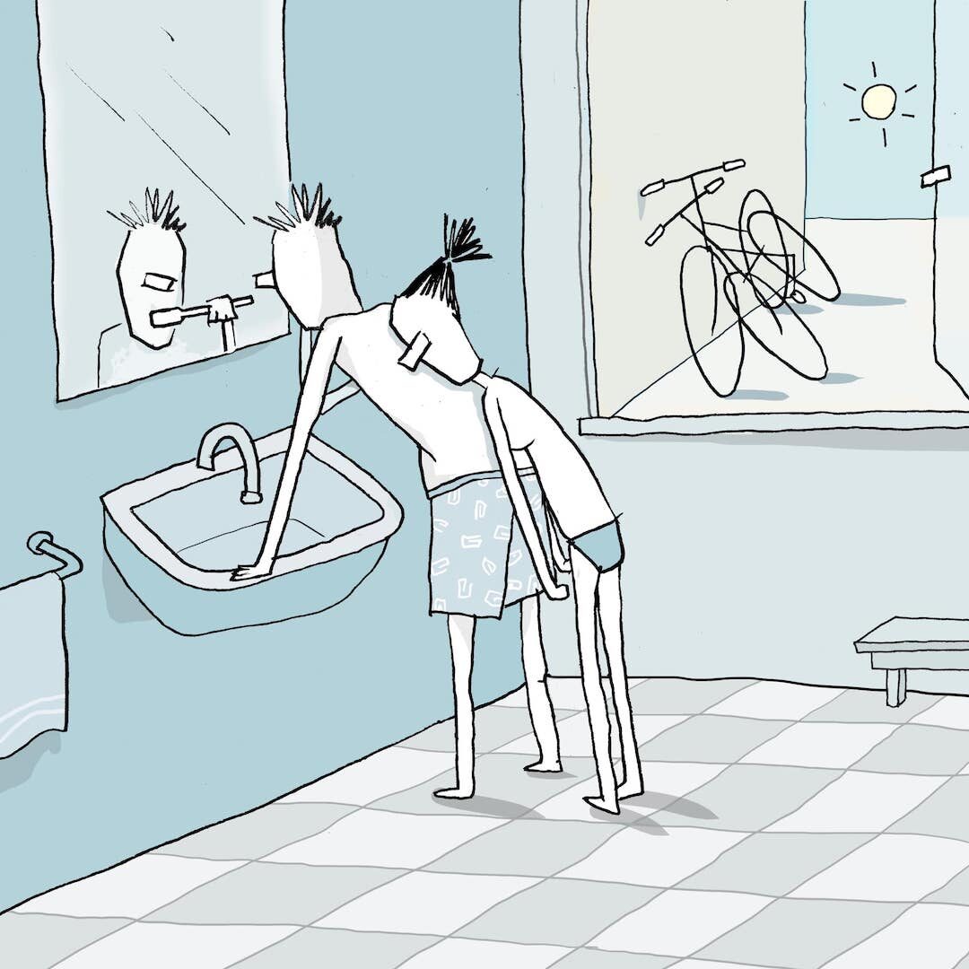 Yuval Robichek - Illustratore poetico di bici - Mi appoggio a te (da urbancycling.it)